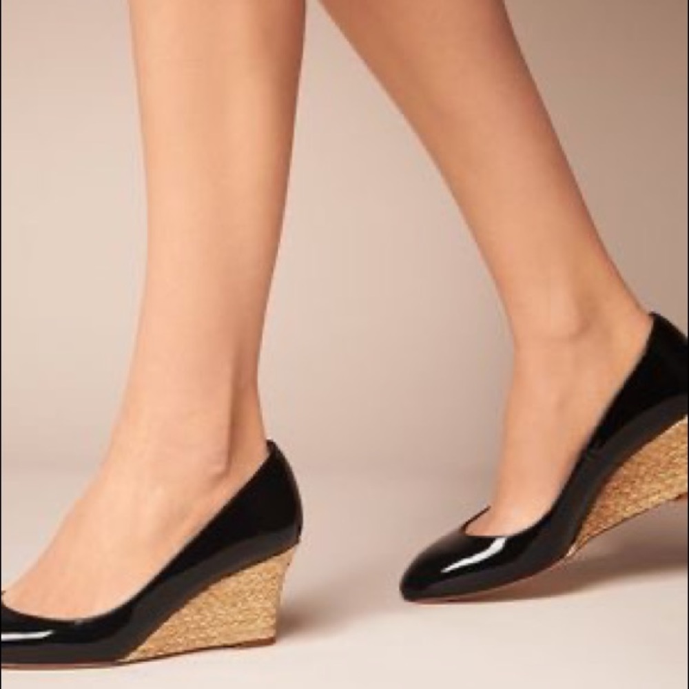 LK Bennett Patent Leather Espadrille Wedge Heels
